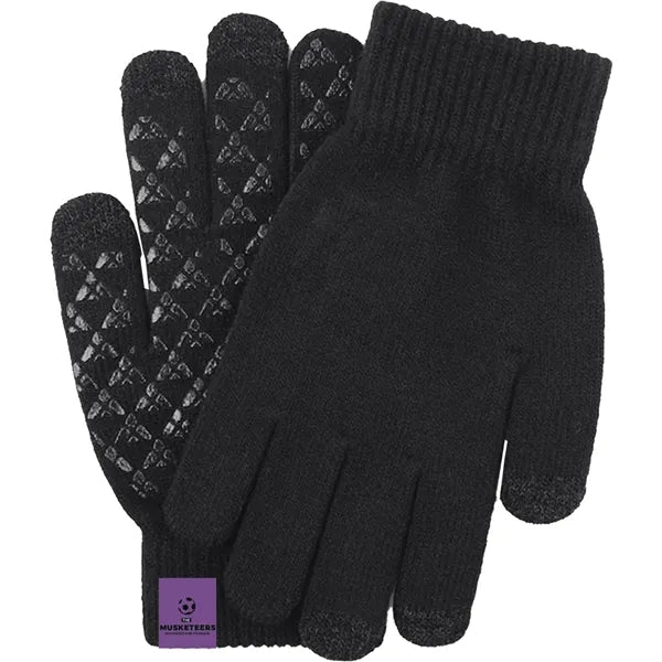 Adult Stretch Ribbed Gloves with Sensitive Touch, Non-Slip