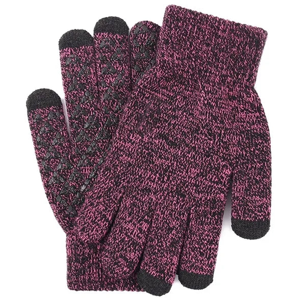 Adult Stretch Ribbed Gloves with Sensitive Touch, Non-Slip