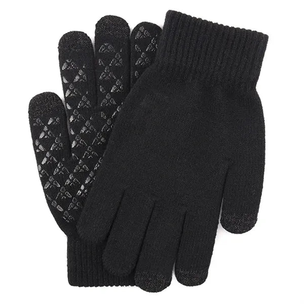 Adult Stretch Ribbed Gloves with Sensitive Touch, Non-Slip