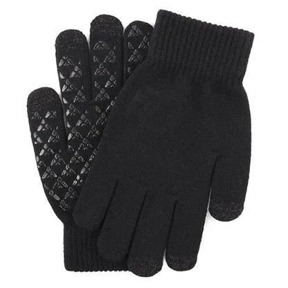 Adult Stretch Ribbed Gloves with Sensitive Touch, Non-Slip