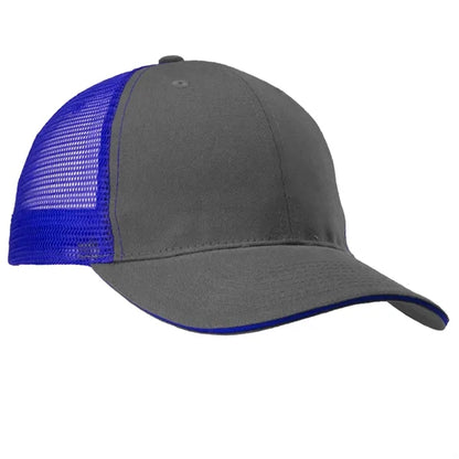 Structured Two-Tone Cotton Mesh Trucker Cap