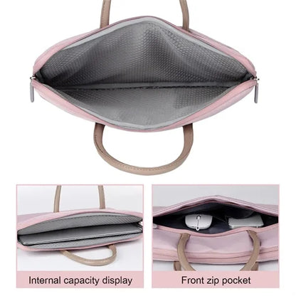 PU Leather Durable Shockproof Waterproof Laptop Tote Bag