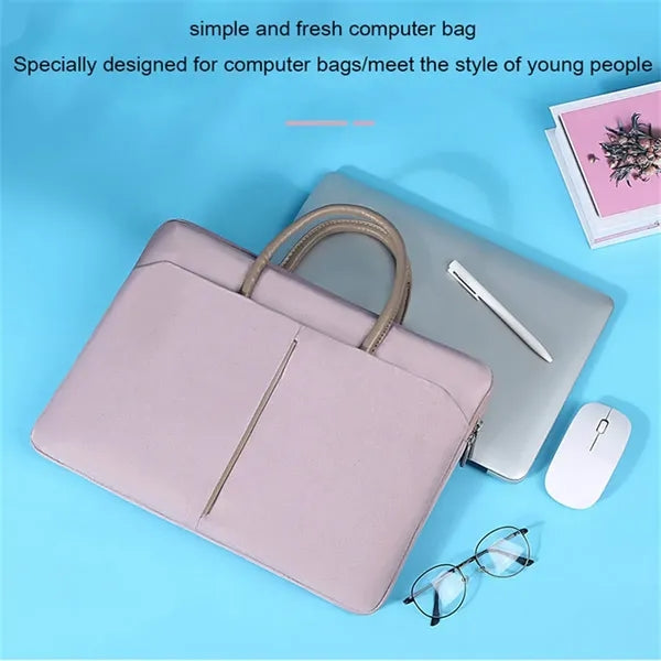 PU Leather Durable Shockproof Waterproof Laptop Tote Bag