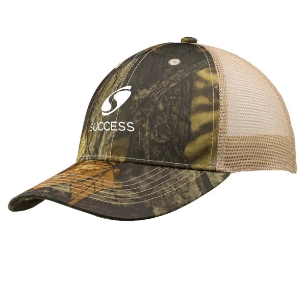 Woodland Camo Cotton & Mesh Trucker Cap