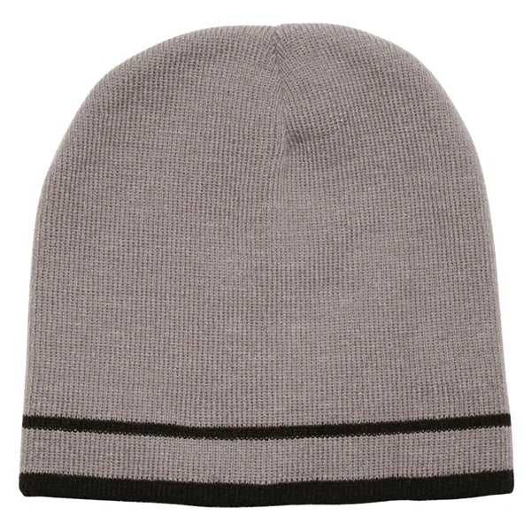 Double Stripe Knit Beanie - Acrylic Design