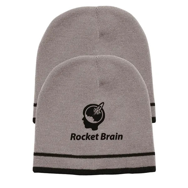 Double Stripe Knit Beanie - Acrylic Design