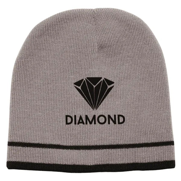 Double Stripe Knit Beanie - Acrylic Design
