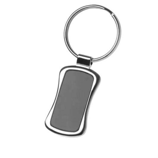 Black Chrome Engraved Metal Keychain