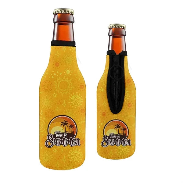Sublimation 12 Oz Bottle Kooler with Zipper & Piping - 3mm