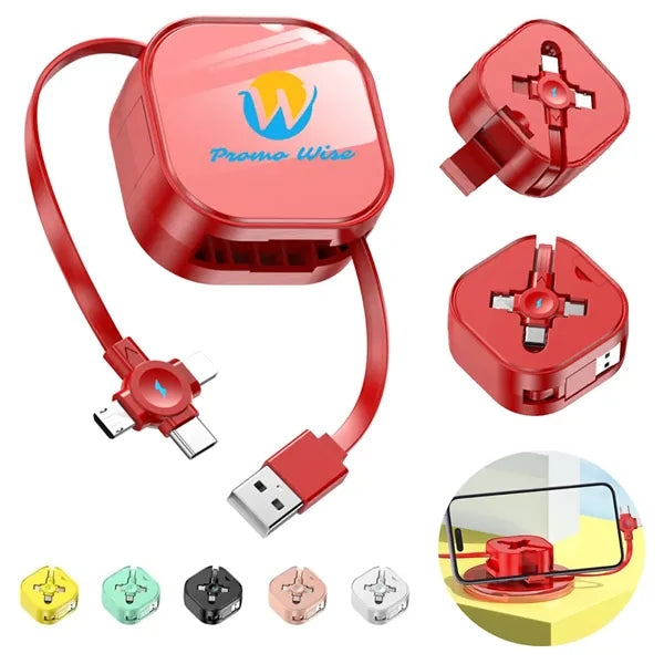 3-in-1 Tangle-Free Fast Charge Retractable Charging Cable