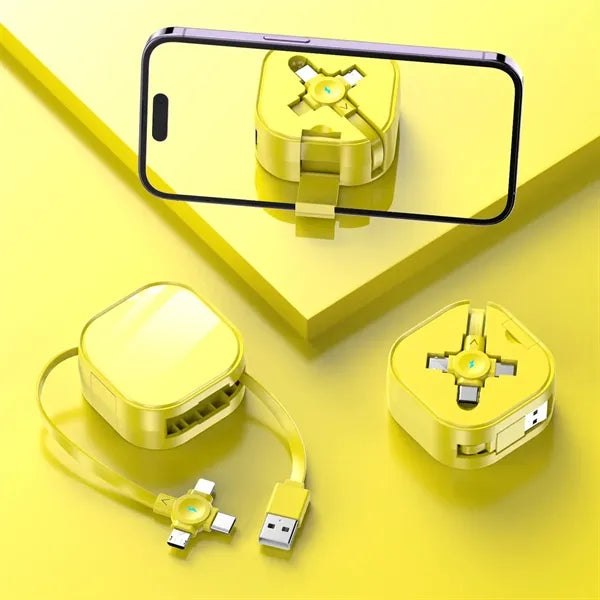 3-in-1 Tangle-Free Fast Charge Retractable Charging Cable