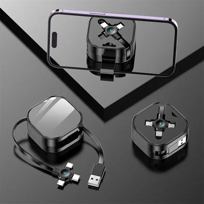3-in-1 Tangle-Free Fast Charge Retractable Charging Cable