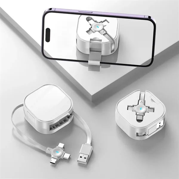 3-in-1 Tangle-Free Fast Charge Retractable Charging Cable
