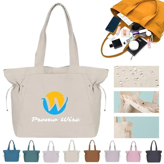 Lightweight Waterproof Tote Bag with Adjustable Side-Cinch