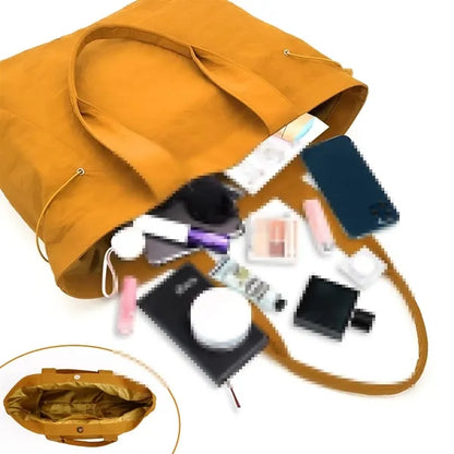 Lightweight Waterproof Tote Bag with Adjustable Side-Cinch