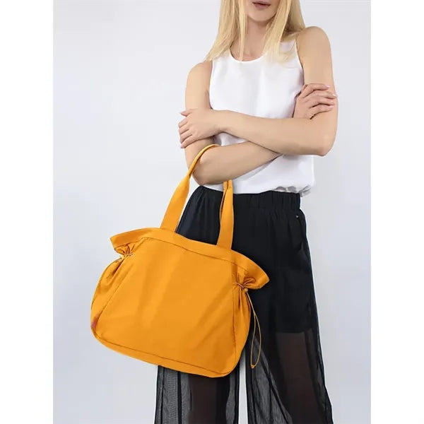 Lightweight Waterproof Tote Bag with Adjustable Side-Cinch