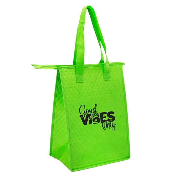Non-Woven Polypropylene Lunch Tote w/ Zipper - 9"W x 13"H x