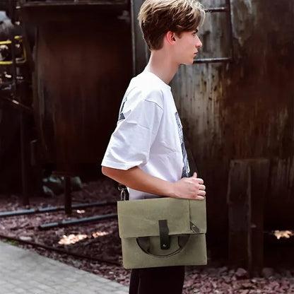 Foldable Reinforced Zippers Anti-Theft Canvas Crossbody Bag