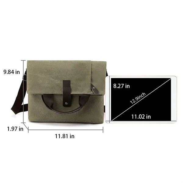 Foldable Reinforced Zippers Anti-Theft Canvas Crossbody Bag