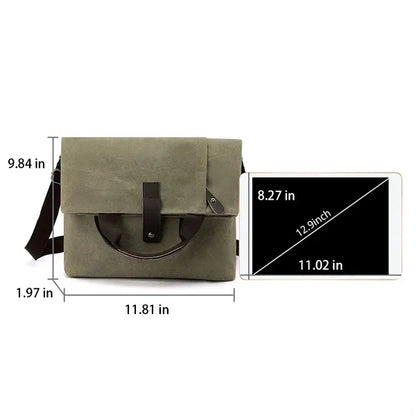 Foldable Reinforced Zippers Anti-Theft Canvas Crossbody Bag