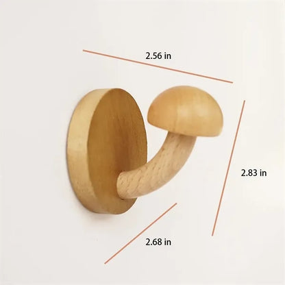 Multi-Purpose Strong Hold Adhesive Wooden Mushroom Hooks