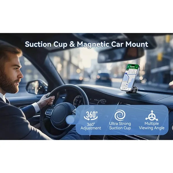 Stable Twist-Lock Suction Full Rotation Car Phone Mount