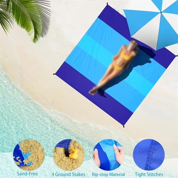 Large lightweight waterproof sandproof beach picnic blanket