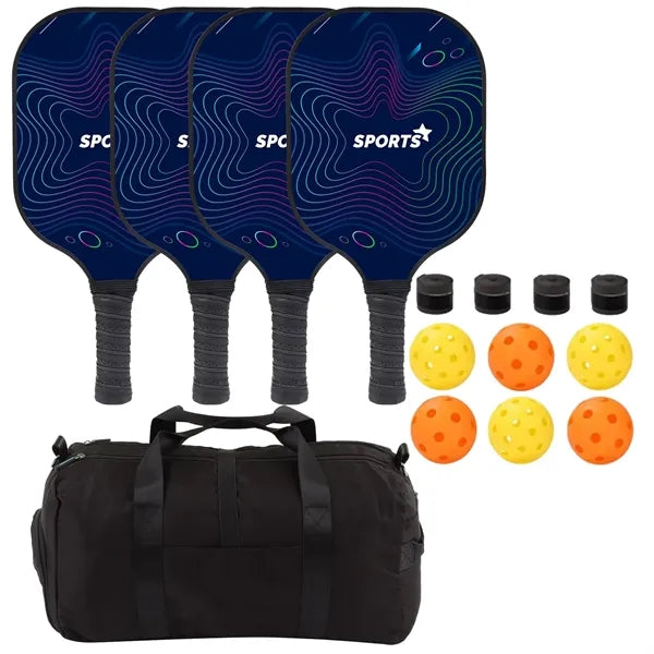 Carbon Fiber Pickleball Set w/ Handle Bag
