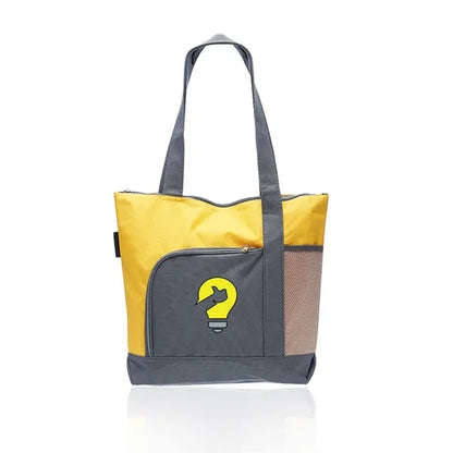 Polyester Canvas Two-Tone Tote - 16.5"W x 14.5"H x 4.5"D