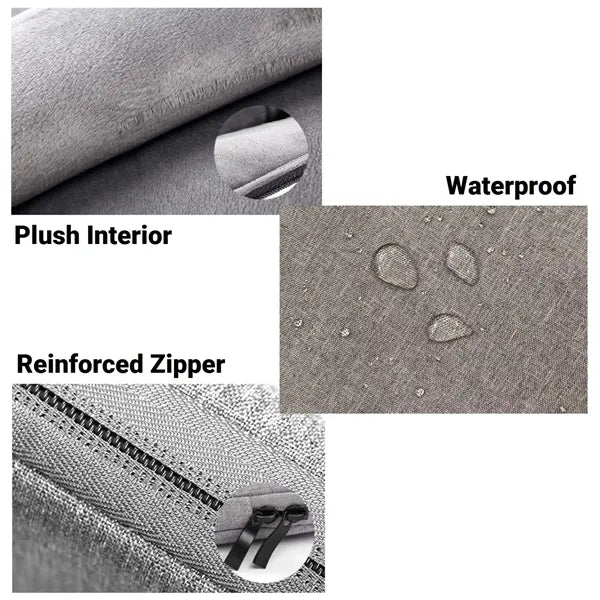 Oxford Laptop Sleeve with Plush Interior and Front Zipped Co