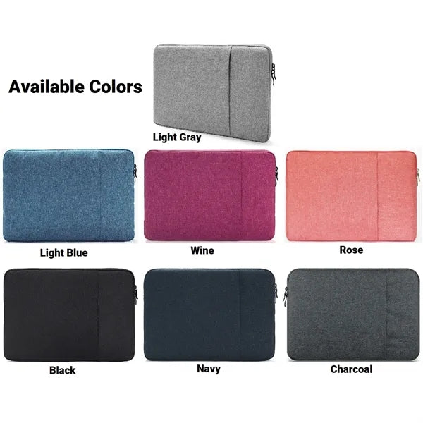 Oxford Laptop Sleeve with Plush Interior and Front Zipped Co