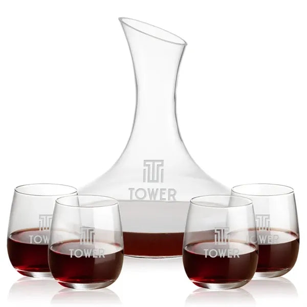 Hampton Carafe & Crestview Stemless Wine