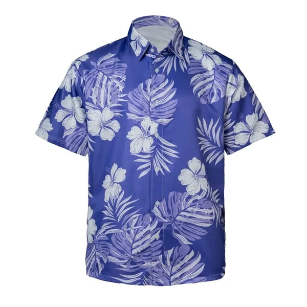 Sublimation Pongee Full-Button Shirt - Men, Women, Kids