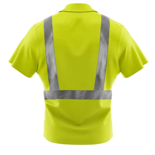Sublimation Full-Button Poly Shirt w/ Reflective Tape - Men,
