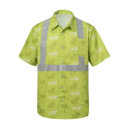 Sublimation Full-Button Poly Shirt w/ Reflective Tape - Men,