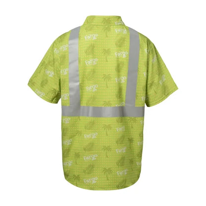 Sublimation Full-Button Poly Shirt w/ Reflective Tape - Men,