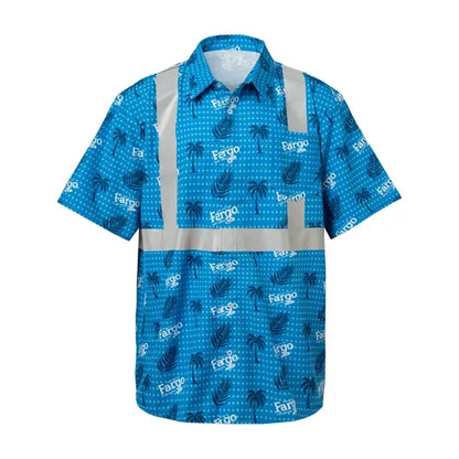 Sublimation Full-Button Poly Shirt w/ Reflective Tape - Men,