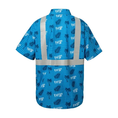 Sublimation Full-Button Poly Shirt w/ Reflective Tape - Men,