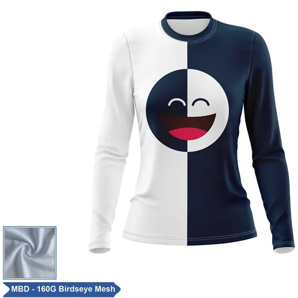 Women's Sublimation Long Sleeve T-Shirt - 160G Birdseye Mesh