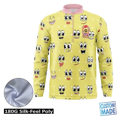 Unisex & Kids' Sublimation 180G Silk-Feel Quarter Zip Pullov