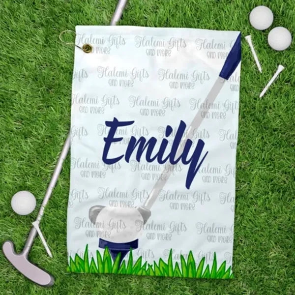 12"x 20" Sublimated Microfiber Golf Towel w/ Grommet