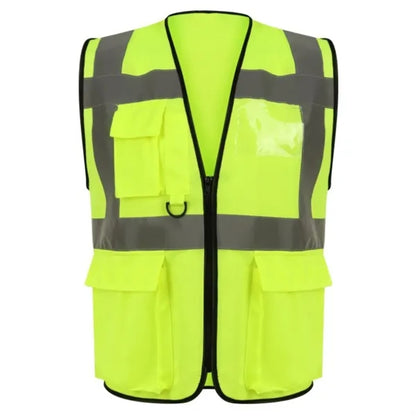 VISIPRO Unisex Front-Zip Reflective Safety Vest with Pockets