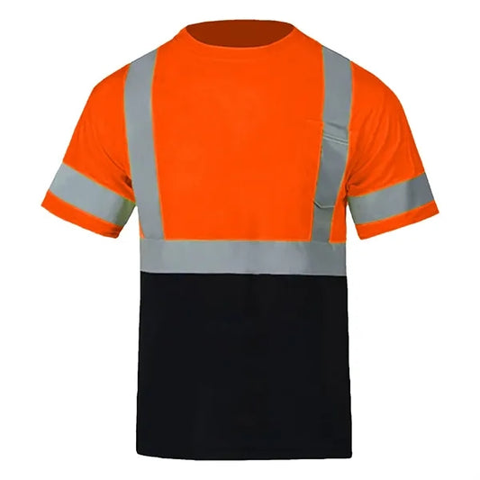 VISIPRO Short Sleeve Reflective Colorblock Safety T-Shirt