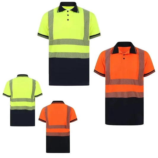 VISIPRO Short Sleeve Reflective Colorblock Safety Polo with