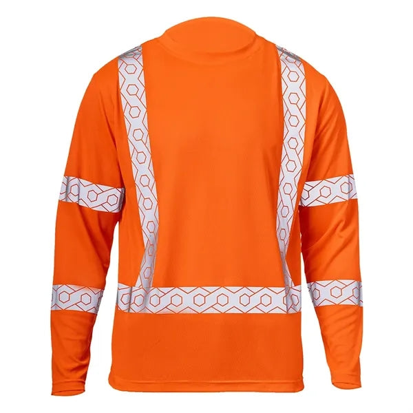 VISIPRO Long Sleeve Reflective Safety T-Shirt with Pocket -