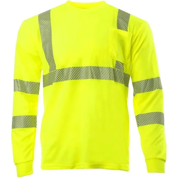 VISIPRO Long Sleeve Reflective Safety T-Shirt with Pocket -