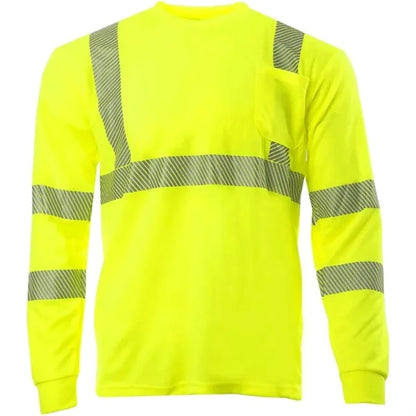 VISIPRO Long Sleeve Reflective Safety T-Shirt with Pocket -