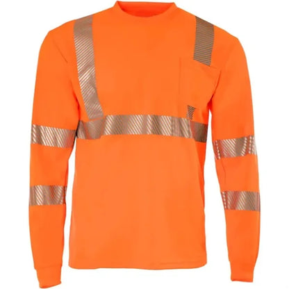 VISIPRO Long Sleeve Reflective Safety T-Shirt with Pocket -