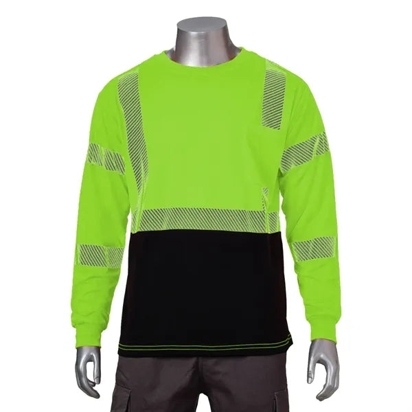 VISIPRO Long Sleeve Reflective Front Colorblock Safety Polo