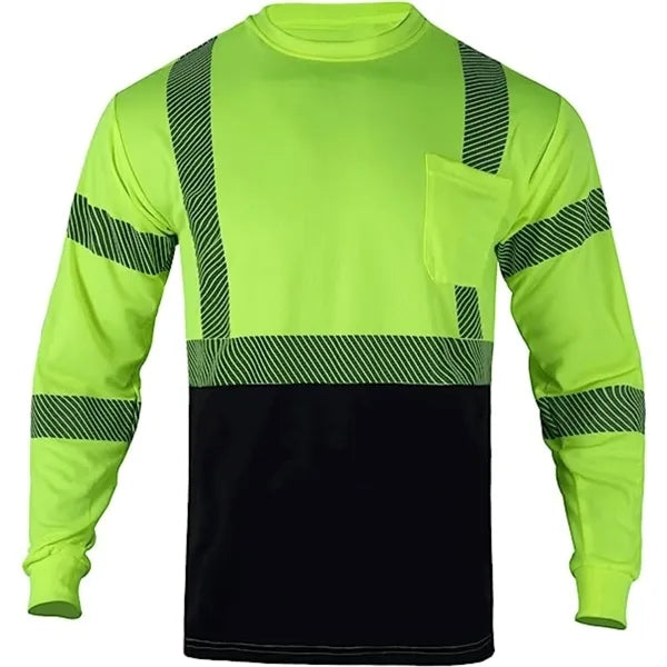 VISIPRO Long Sleeve Reflective Front Colorblock Safety Polo